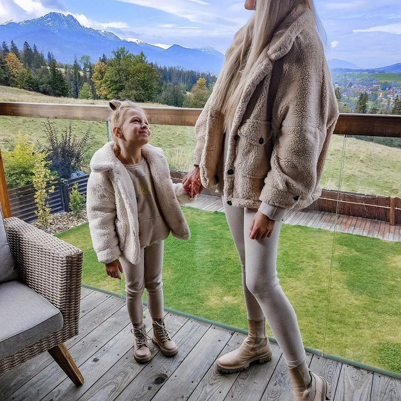 Women's Fashionable Warm Lapel Long Sleeve Coat