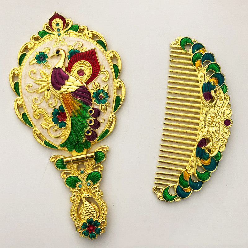 Mirror Foldable Mirror Comb Gift Box Set Makeup Mirror Handheld Portable Mirror