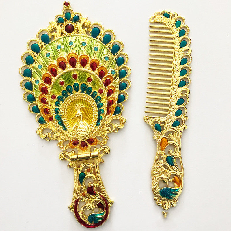 Mirror Foldable Mirror Comb Gift Box Set Makeup Mirror Handheld Portable Mirror