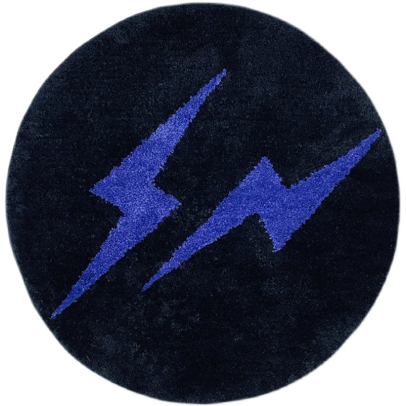 Double Lightning Rug Living Room Bedroom Round