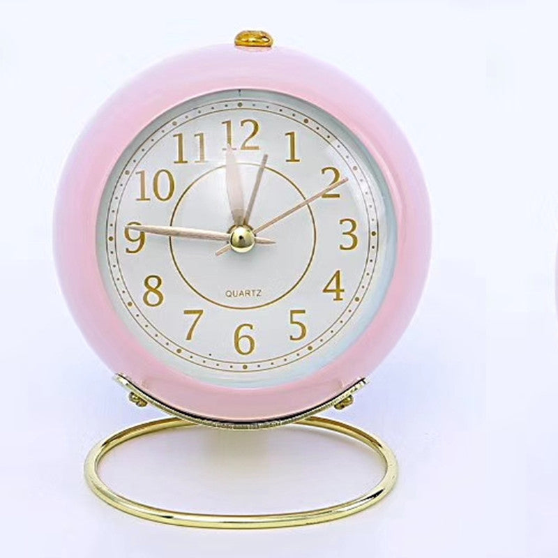 Round Metal Desk Clock Round Student Clock