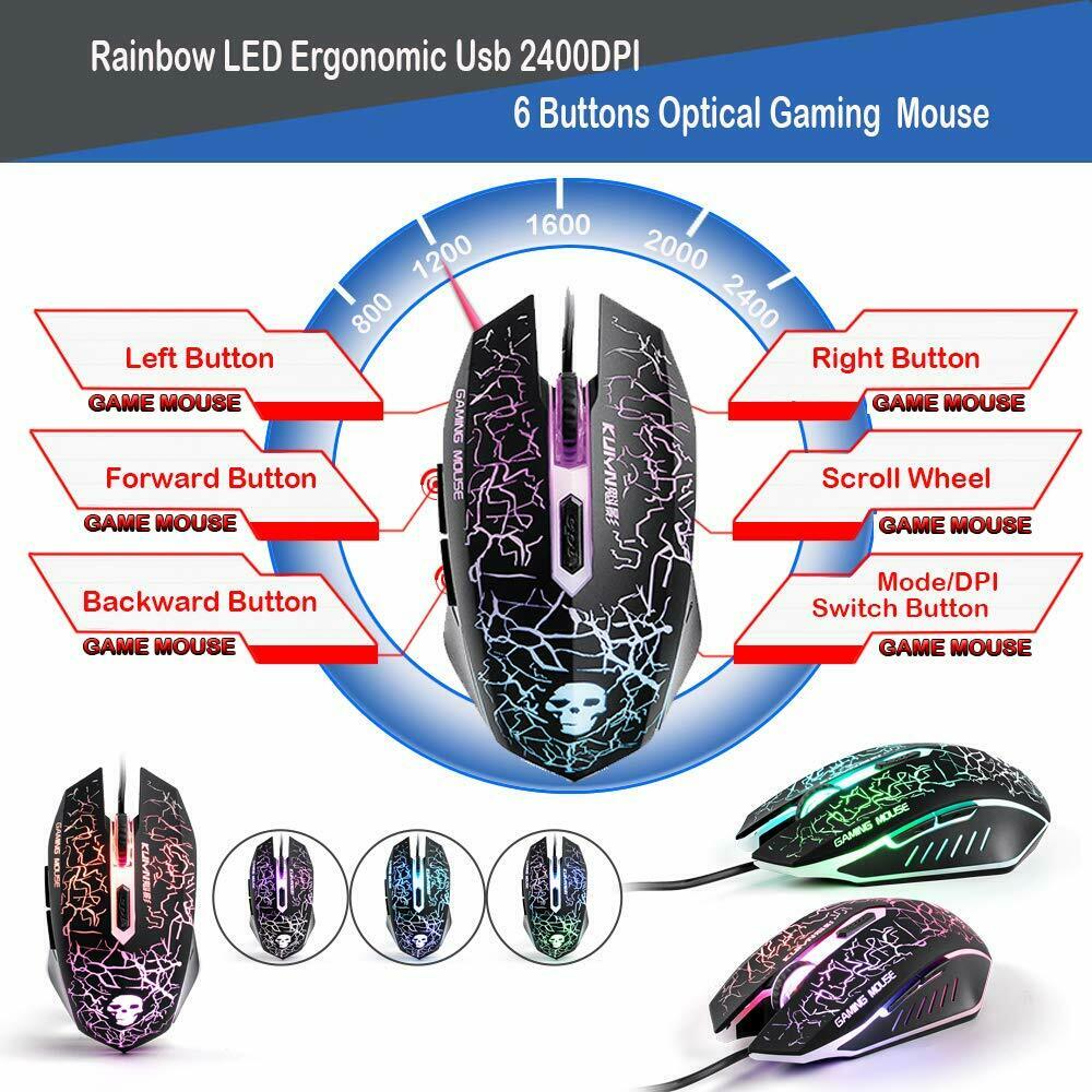 Wired Gaming Mechanical Feeling Keyboard LED Backlit And Gaming Mouse With Pad