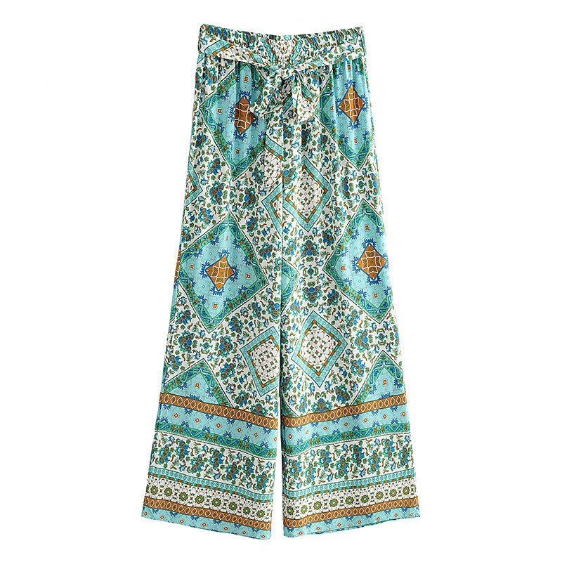 Fall Women's Clothing Positioning Printing Suit Long-sleeved Top Wide-leg Trousers For Women