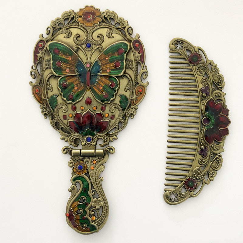 Mirror Foldable Mirror Comb Gift Box Set Makeup Mirror Handheld Portable Mirror