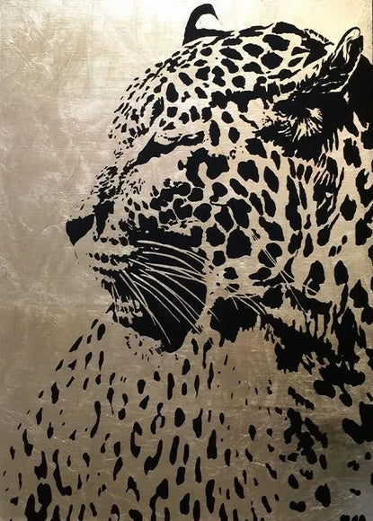 Abstract Leopard Canvas Painting Wall Art Wildlife Animal Poster