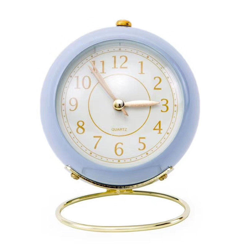 Round Metal Desk Clock Round Student Clock