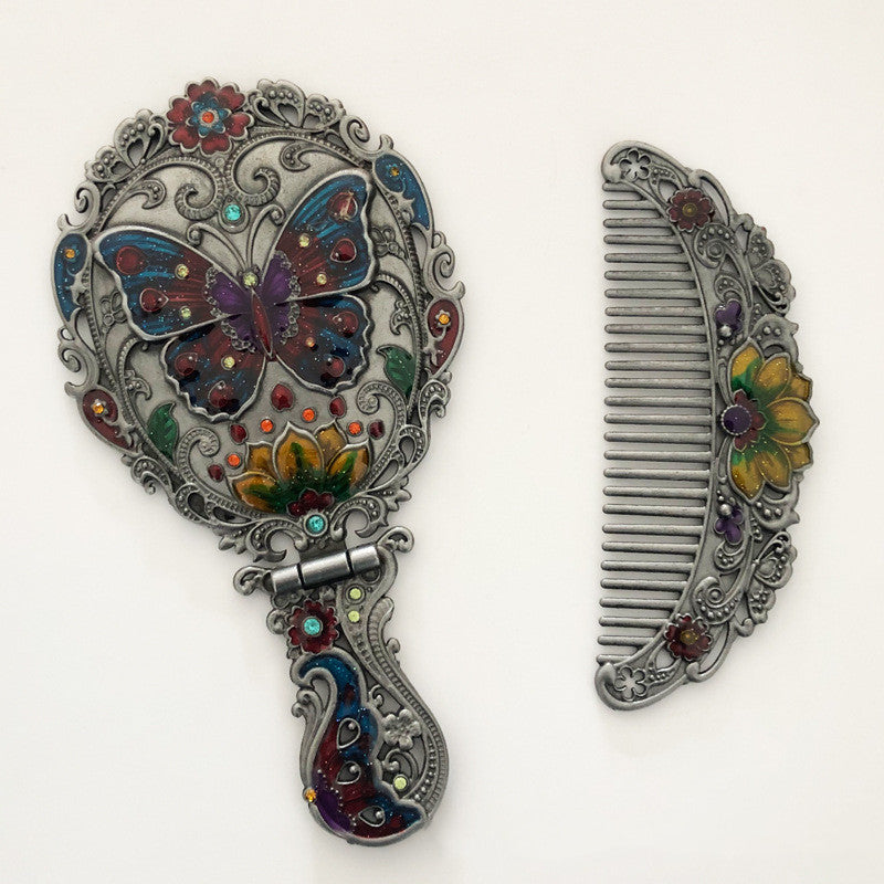 Mirror Foldable Mirror Comb Gift Box Set Makeup Mirror Handheld Portable Mirror