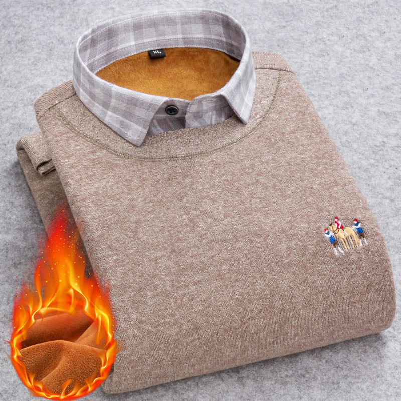 Men Plus Fleece Sweater To Keep Warm