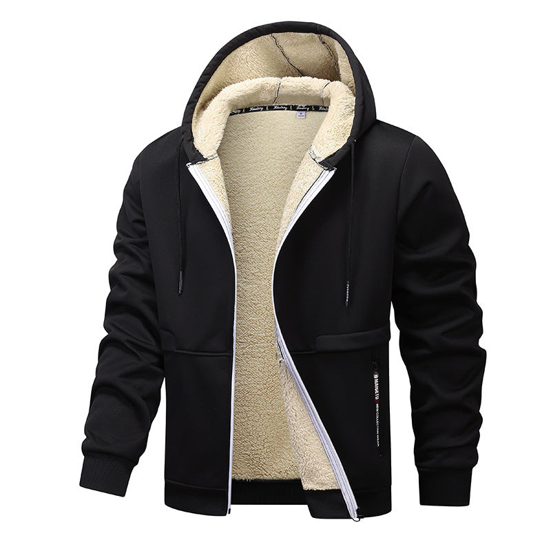 Casual Hoodies with Heavyweight Fleece Sweatshirt Winter Thick Sherpa Lined Hooded Zipper