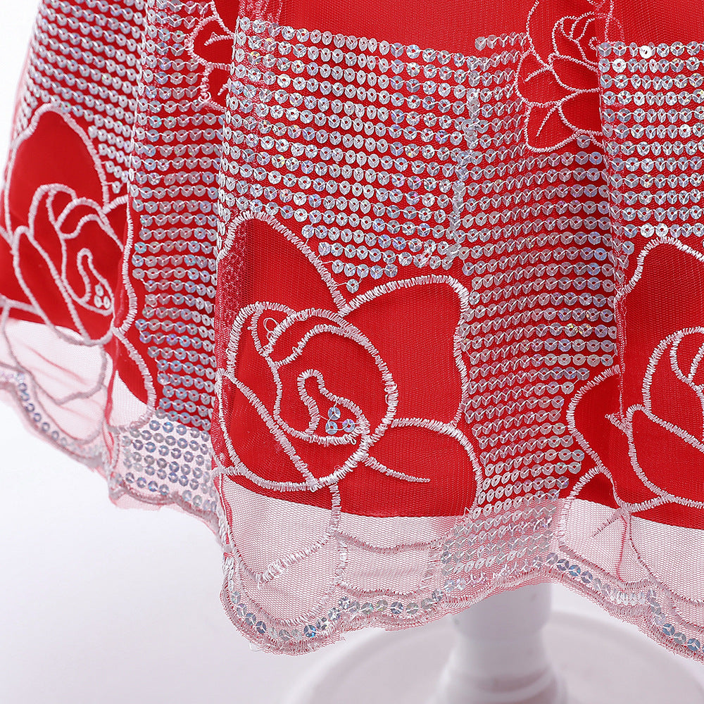 Forged Cloth Children's Dress Skirt School Piano Performance