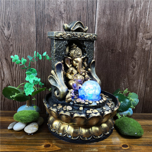 Creative New God Statue Ganesh Statue Flowing Water Ornament