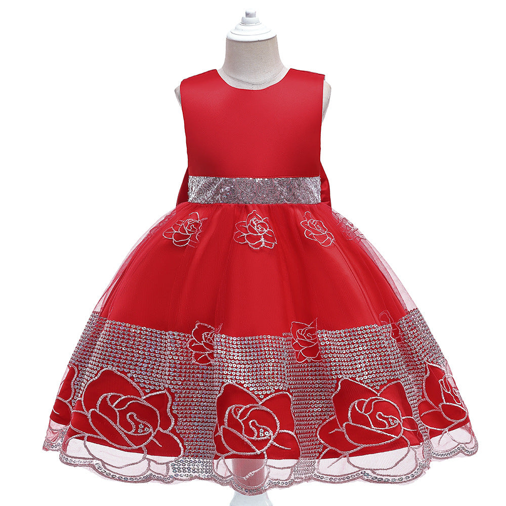 Forged Cloth Children's Dress Skirt School Piano Performance