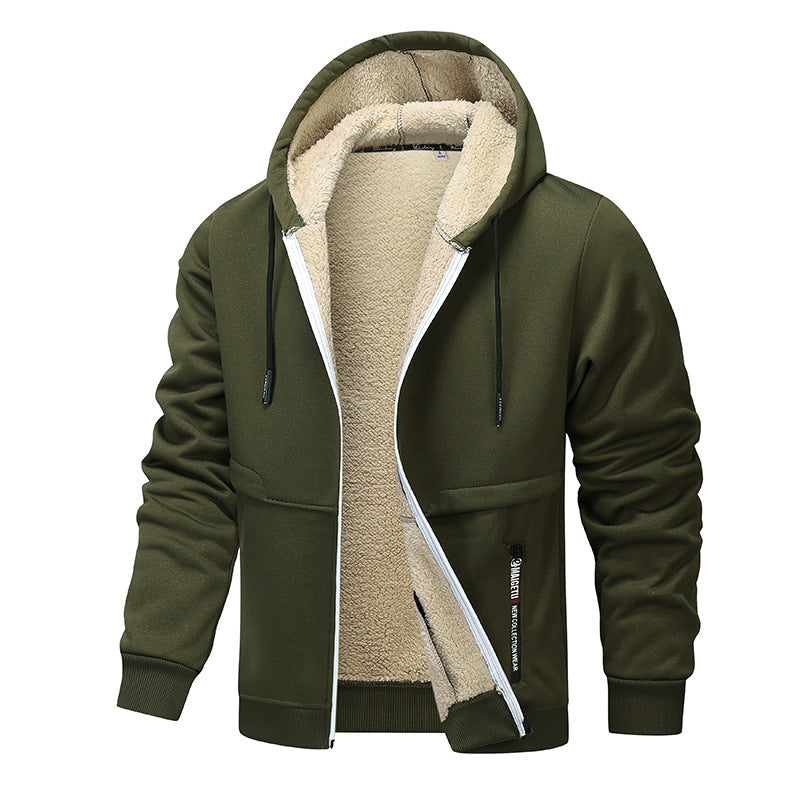 Casual Hoodies with Heavyweight Fleece Sweatshirt Winter Thick Sherpa Lined Hooded Zipper