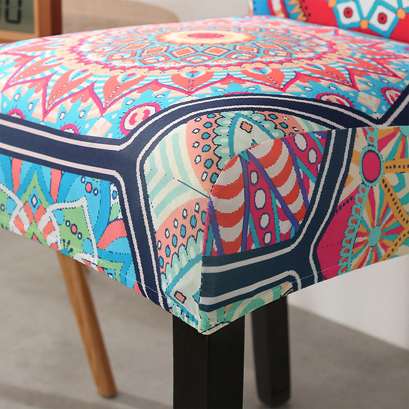 Bohemian Style Elastic Chair Covers Cover Dining Table Restaurant Home Dining Chair Cover