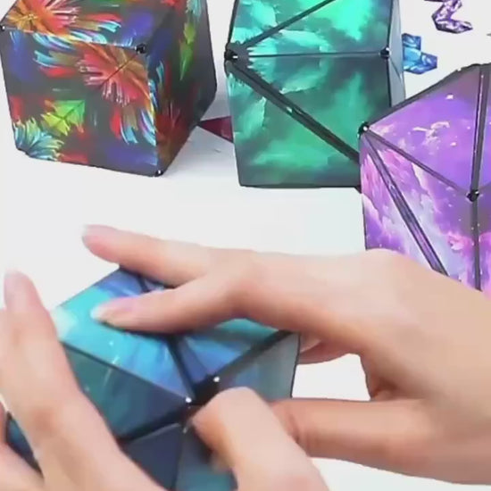 Magnetic Magic Cube 3D Geometric Decompression Educational Magnetic Thinking Toy