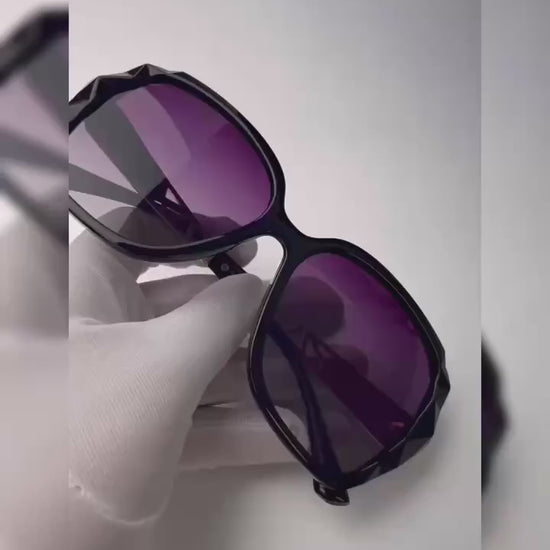 Rhinestone Oversized Polarized Sunglasses For Women UV Protection Trendy Gradient Lens Glasses