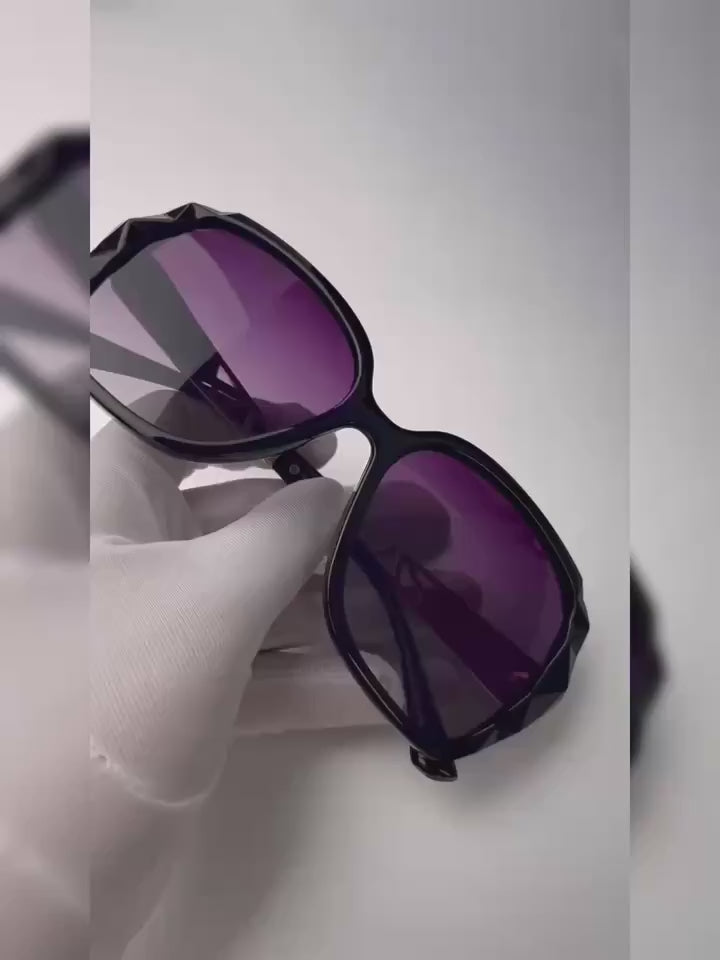 Rhinestone Oversized Polarized Sunglasses For Women UV Protection Trendy Gradient Lens Glasses