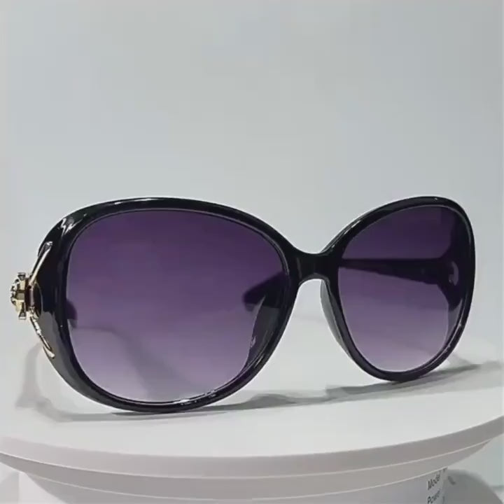 Round Frame Fashion Sunglasses For Women Gradient Lens Metal Fox Decor Glasses Casual Outdoor Eyewear For Travel Beach UV400