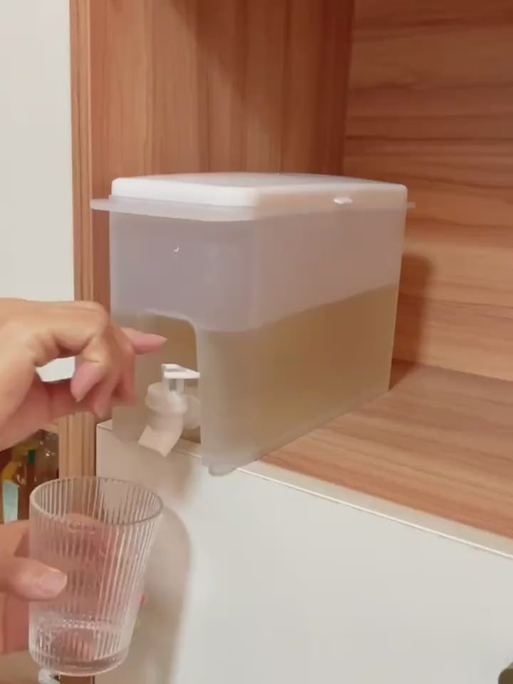 1pc Plastic Beverage Dispenser With Spigot 1 Gallon 35 Liters Container Cold Kettle With Faucet In Refrigerator Fruit Teapot Lemonade Bottle