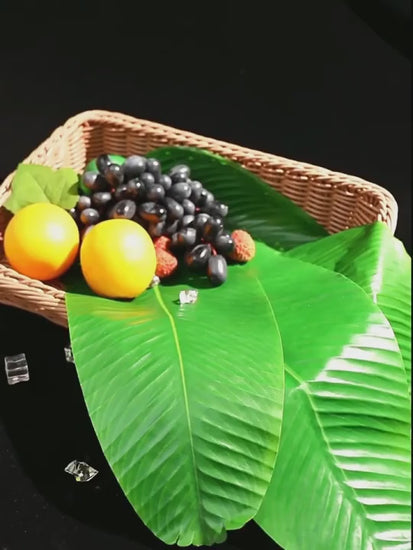 3pcs Oval Polyester Tablecloth Imitation Banana Leaf Table Mat Decoration Creative Design Mat Home Decor