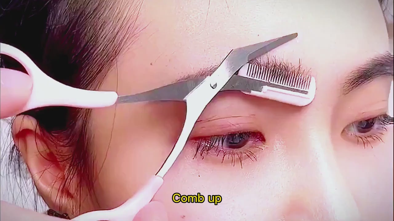 Eyebrow Trimmer Scissor With Comb Facial Hair Removal Makeup Tool Grooming Shaping Shaver Cosmetic Accessory Eyelash Hair Clips