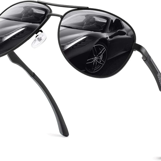 GQUEEN Classic Military Style Pilot Polarized Sunglasses Spring Hinges AlMg for mens womens MOS1