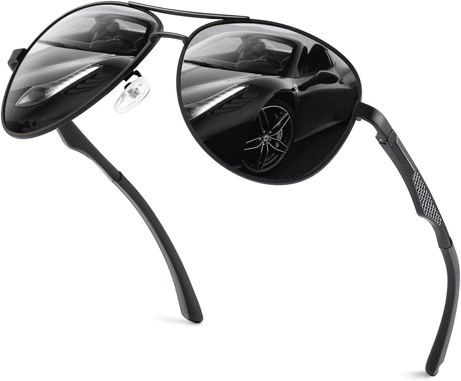 GQUEEN Classic Military Style Pilot Polarized Sunglasses Spring Hinges AlMg for mens womens MOS1