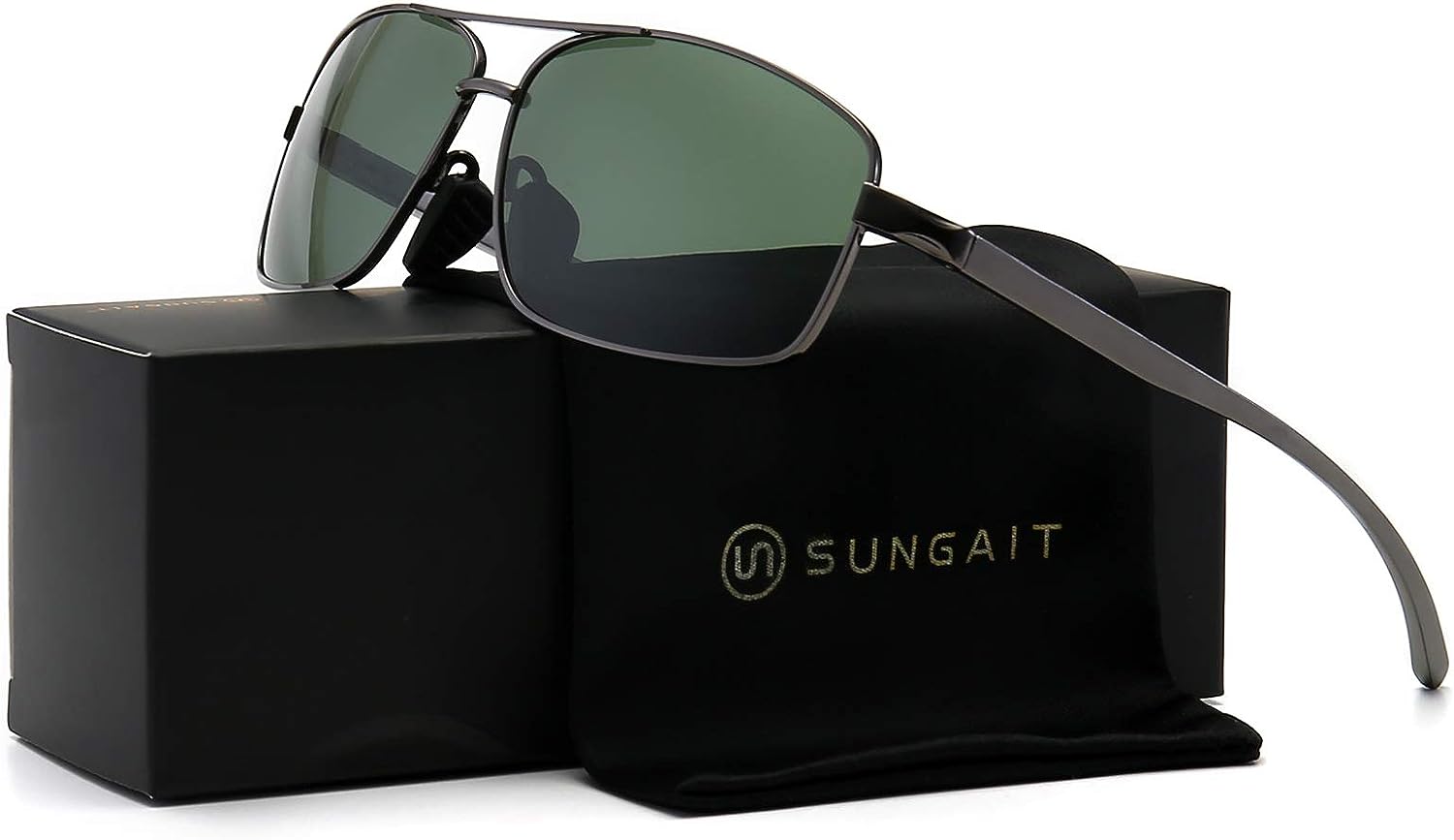 SUNGAIT Ultra Lightweight Rectangular Polarized Sunglasses UV400 Protection