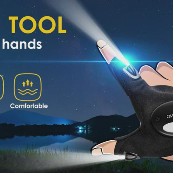 LED Flashlight GlovesCR2016 Battery Powered Battery Not Included Gifts For Dad Boyfriend Gadget HandsFree Lights For Camping Fishing Repairing