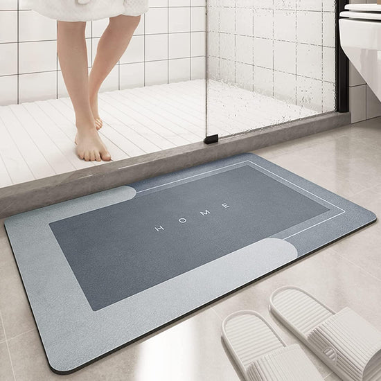 Bingobang Absorbent Bath Mat Non Slip Anti Mould 60 x 40 cm Diatom Mud Bathroom Shower Floor Mat QuickDry 4 Layer Thickened Rug for Bedroom Kitchen Toilet Door