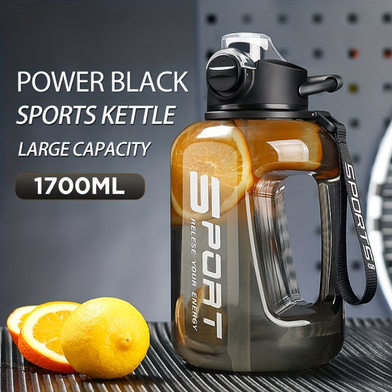 1pc 1700ml575oz Portable Water Bottle with Straw for Fitness and Sports  Large Capacity Food Grade BPAFree Ideal for Camping and Travel