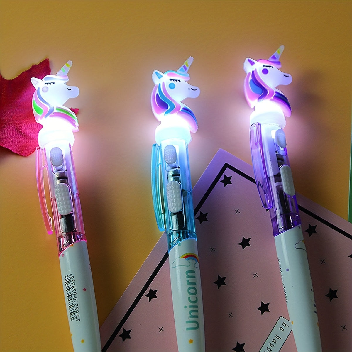 Unicorn Lamp Pen Creative  Luminous Light Ballpoint Pen for Students  Office Supplies