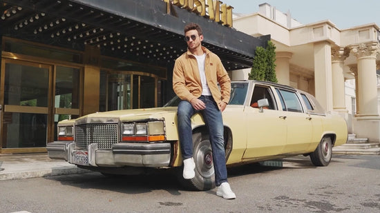 Elegancity Mens Corduroy Jacket FullZip Casual Sherpa Fleece Windbreaker Cargo Trucker Coat Lapel Collar Winter Warm with Pockets