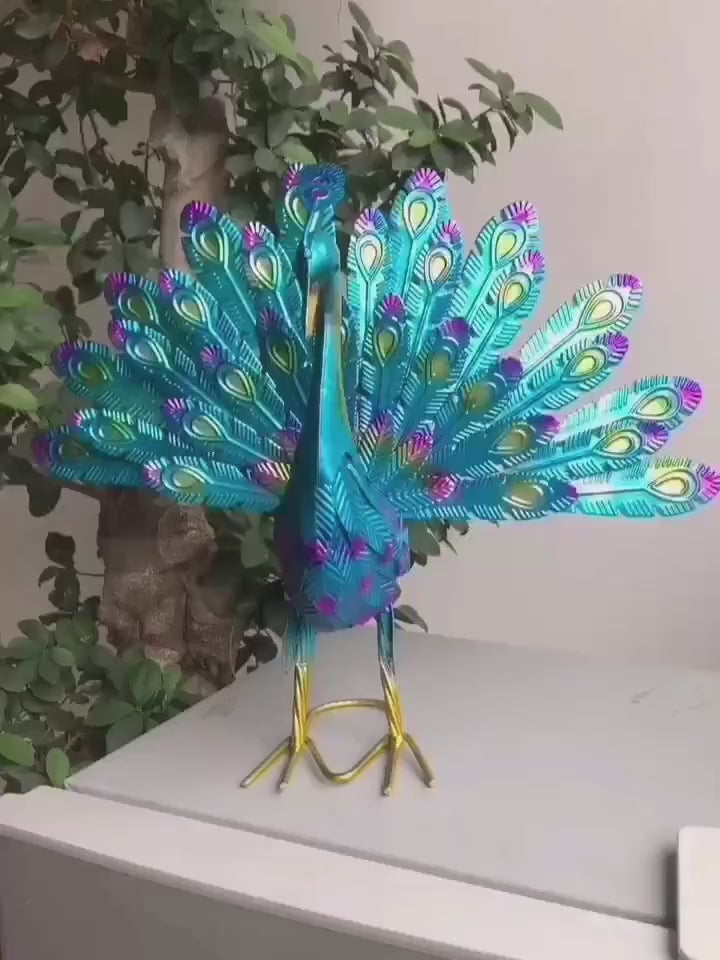 1pc Peacock Pattern Statue Decoration Iron Art Garden Courtyard Peacock Indoor Living Room Decoration Wedding Showcase Window Aesthetic Decoration Outdoor Decor
