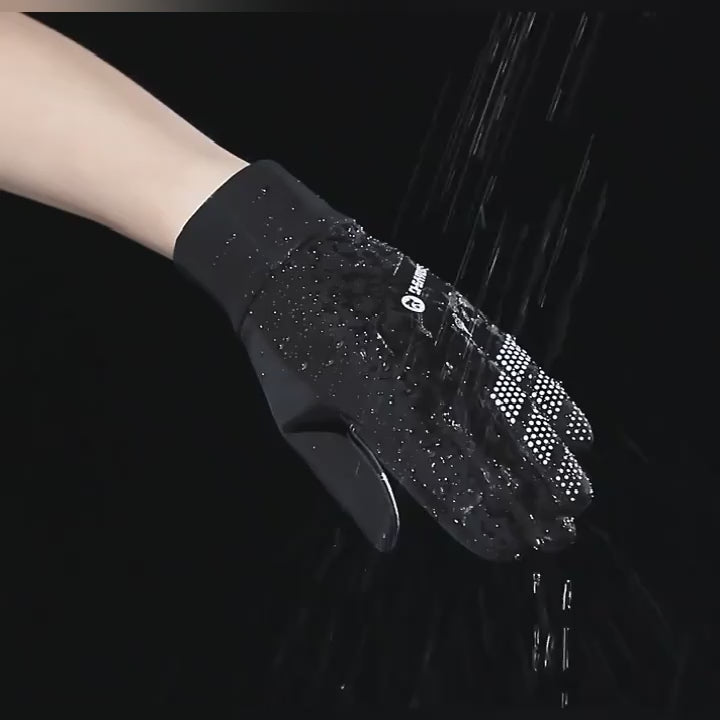 1pair Mens Winter Windproof Waterproof Warm Touch Screen Gloves For Running Cycling Driving Skiing