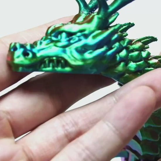 1pc Laser Holographic 3D Printed Dragon With Articulated Joints Chinese Dragon Creative CollectibleModel Gift Aquarium Decoration Home DecorHalloween Room Decor Gothic