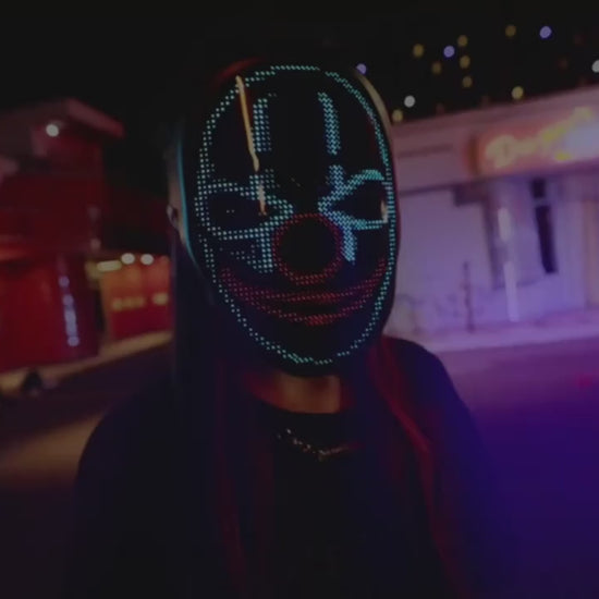 1PC Led Mask With Programmable App Shining Led Light Up Face Mask For Adult Halloween Masquerade Party Cosplay Christmas Party  Prank Toy