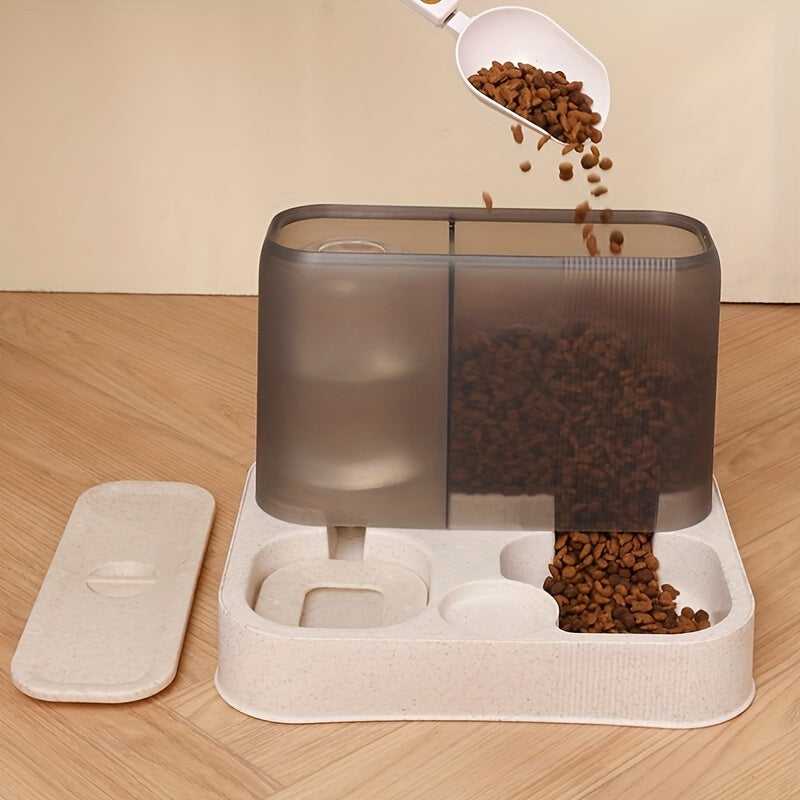 3 In 1 Large Capacity Automatic Pet Cat Food  Water Feeding Bowl Multifunctional Selffeeding Station Pet Feeder And Waterer For Indoor Cat And Dog Supply