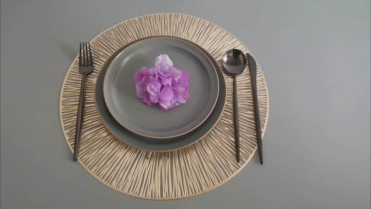 6pcs Fireworks Bronzing PVC Placemats Hollow Out Washable Reusable Multipurpose Antifouling Table Mats Heat Insulation Pads Tabletop Protection Home Kitchen Dining Table Decor