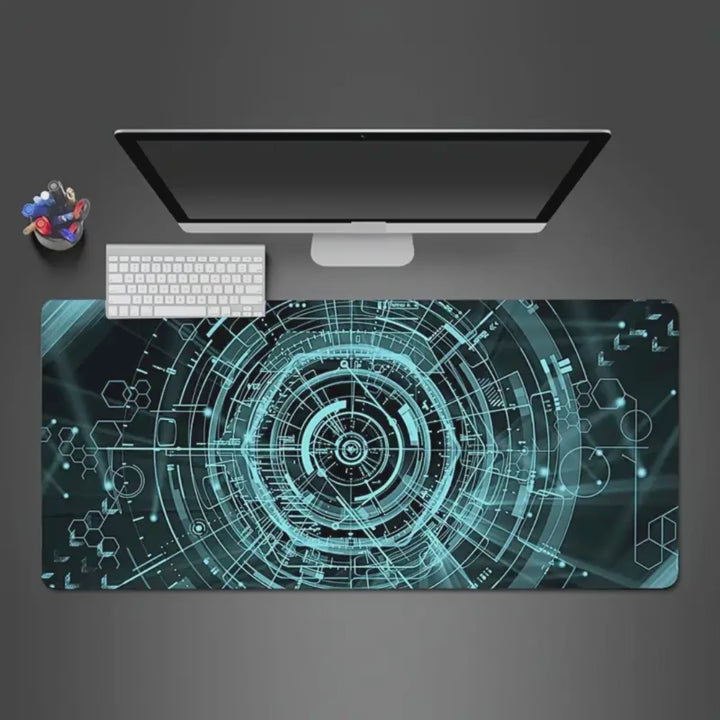 Science And Technology Art Printing XXL Mouse Pad Gamer Accessory Hot Large Desk Pads Computer Lock Edge Keyboard NonSlip Mat