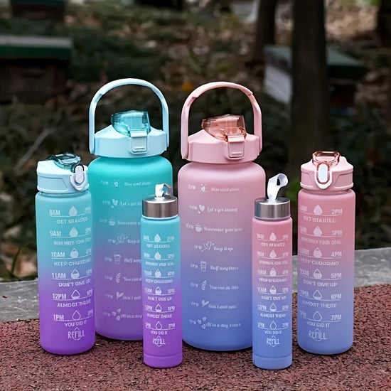 1pc3pcs Stay Hydrated Anywhere Portable Leakproof Water Bottle With Time Marker  Lanyard  Perfect For Adults  Families