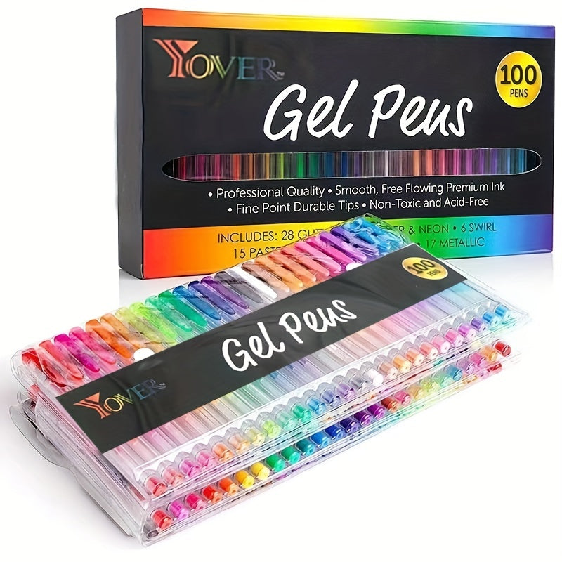Gelmushta Gel Pens 60100 Unique Colors No Duplicates Set For Adult Coloring Books Drawing With Case Christmas Halloween Thanksgiving Gifts