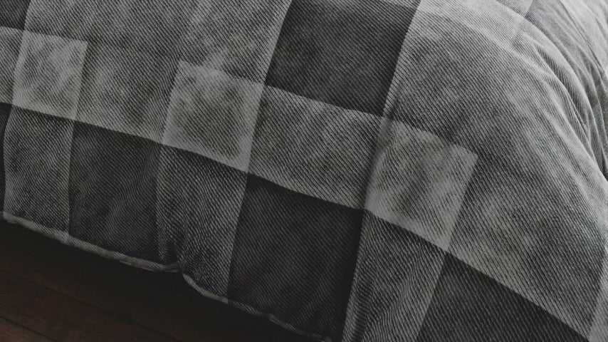 GC GAVENO CAVAILIA Checked Duvet Cover Sets Double Super Soft Reversible Checkered Bedding Quilt Set Grey