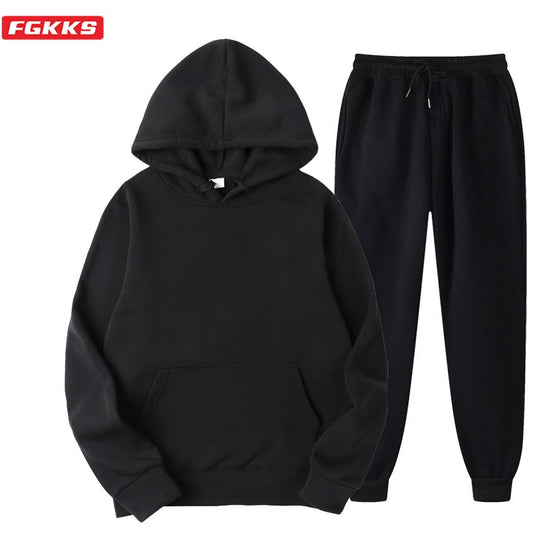 FGKKS Fashion Brand Men Sets Tracksuit Autumn New Men's Hoodies + Sweatpants Two Piece Suit Hooded Casual Sets Male Clothes