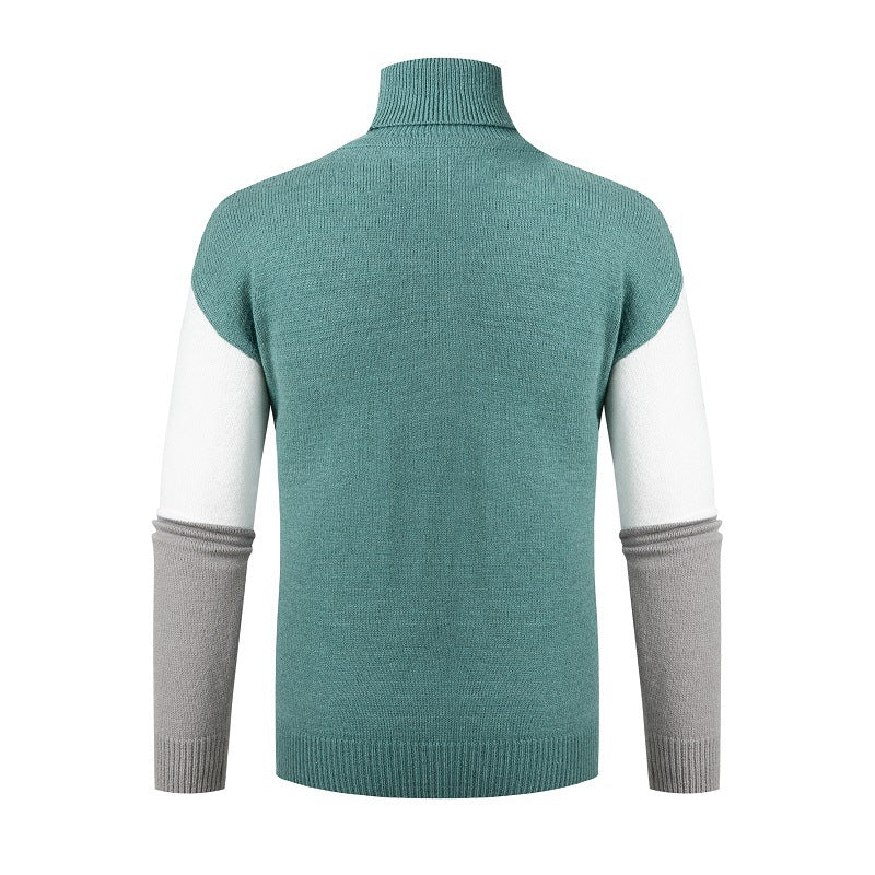 Amazon AliExpress Autumn And Winter New Men's Turtleneck Sweater Fashion Trend Square Korean Style Simple Top For Men